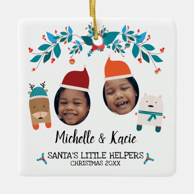 Weihnachts-Weihnachtsfeiertag für die Kleinen Helf Keramikornament (Vorderseite)