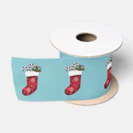 Weihnachts-Weihnachtsfeiertage auf Blue Satinband