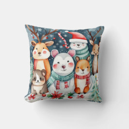 Weihnachts-Weihnachtsfeiertage - niedliche Tiere Kissen