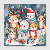 Weihnachts-Weihnachtsfeiertage - niedliche Tiere
