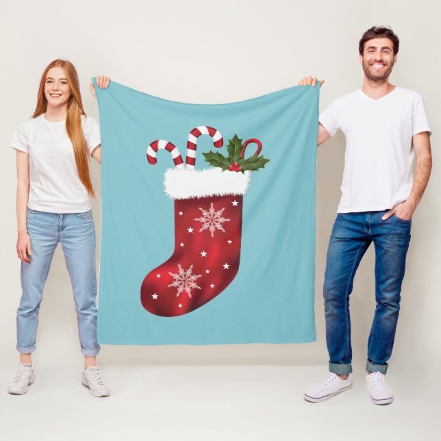 Weihnachts-Weihnachtsfest auf Blue Fleecedecke (Beispiel)