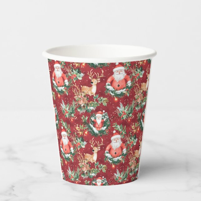 Weihnachts-Weihnachtsfest Pappbecher (Vorderseite)