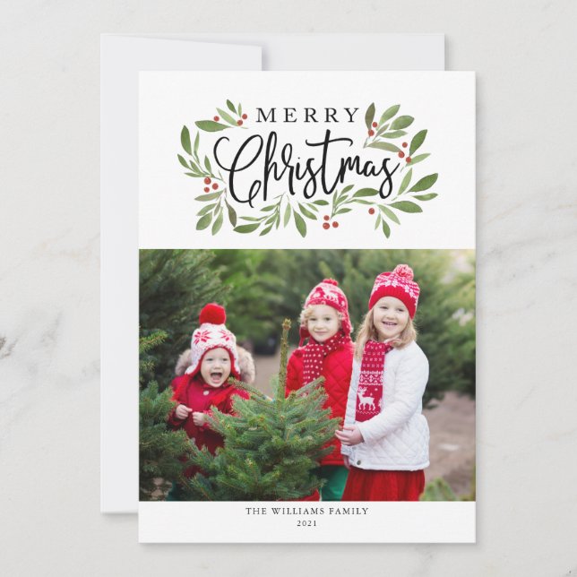 Weihnachts-Weihnachtsfotokarte Feiertagskarte (Vorderseite)