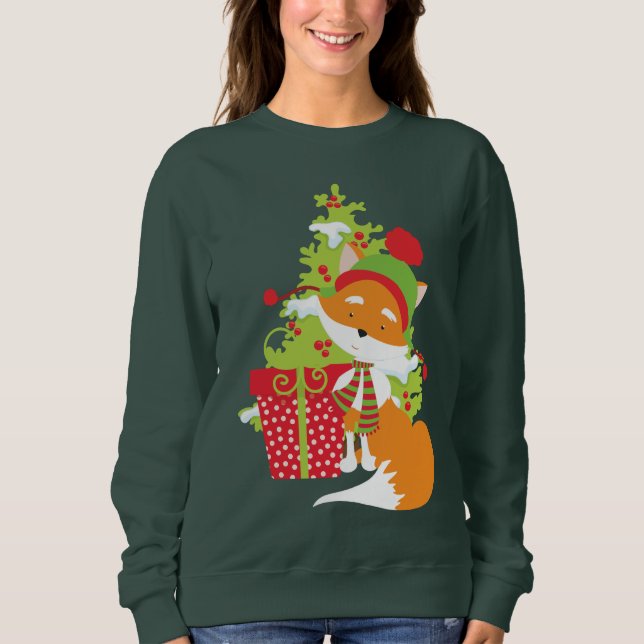Weihnachts-Weihnachtsfoxen Frauen Sweatshirt (Vorderseite)
