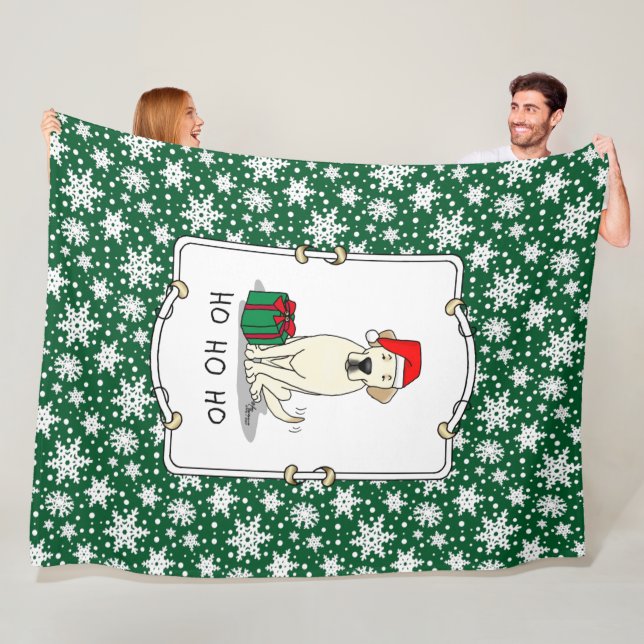 Weihnachts-Weihnachtsgelb-Labrador Niedlich Fleecedecke (Beispiel)