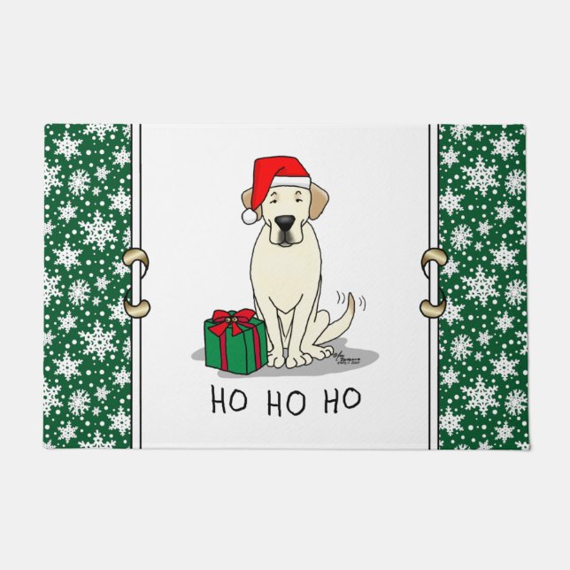 Weihnachts-Weihnachtsgelb-Labrador Niedlich Fußmatte (Vorderseite)