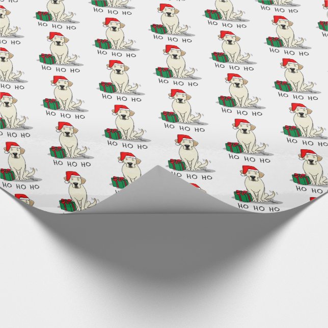 Weihnachts-Weihnachtsgelb-Labrador Niedlich Geschenkpapier (Ecke)