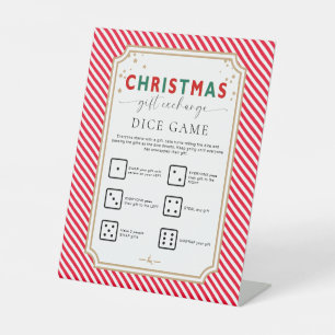 Weihnachts-Weihnachtsgeschenk-Austausch-Würfelzeic Sockelschild