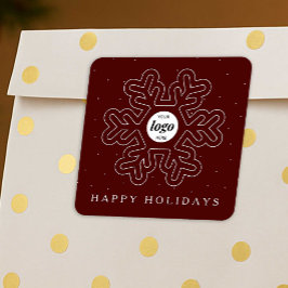 Weihnachts-Weihnachtsgeschenk für Unternehmen Rot Quadratischer Aufkleber