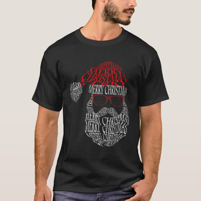 Weihnachts-Weihnachtsgesichtstypografie Klassische T-Shirt (Vorderseite)