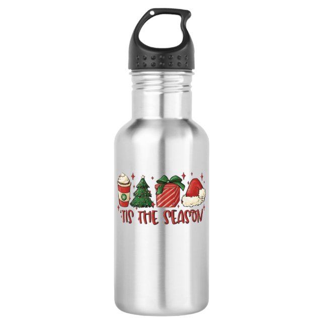 Weihnachts-Weihnachtskaffee Funny Holiday Liebe Edelstahlflasche (Vorderseite)