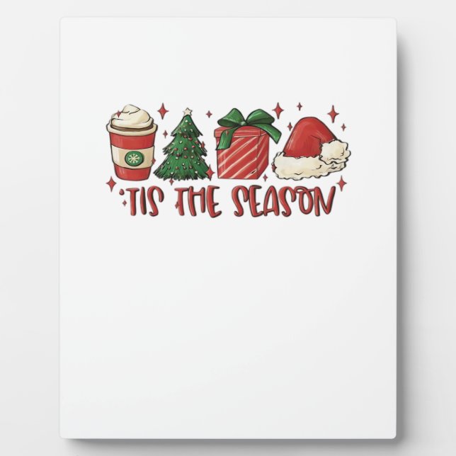 Weihnachts-Weihnachtskaffee Funny Holiday Liebe Fotoplatte (Vorderseite)
