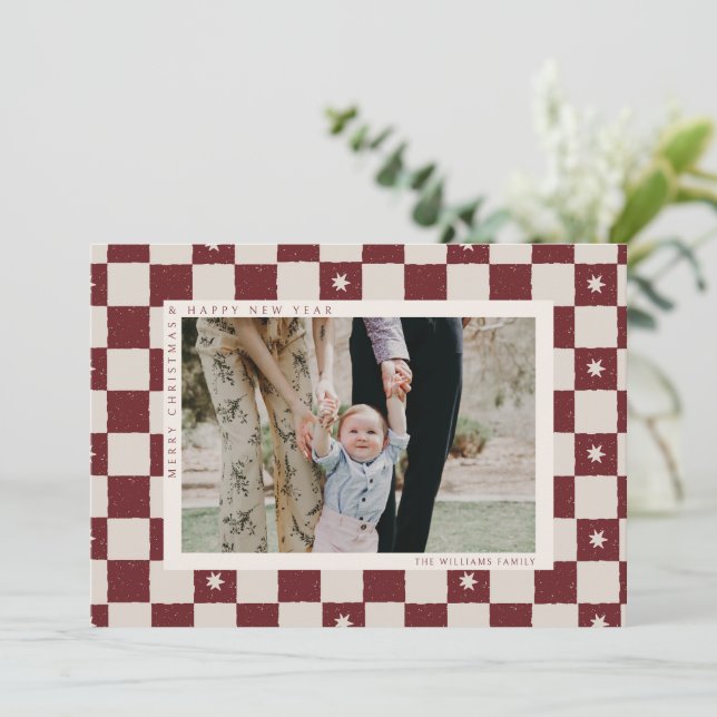 Weihnachts-Weihnachtskarte für das Foto Feiertagskarte (Stehend Vorderseite)