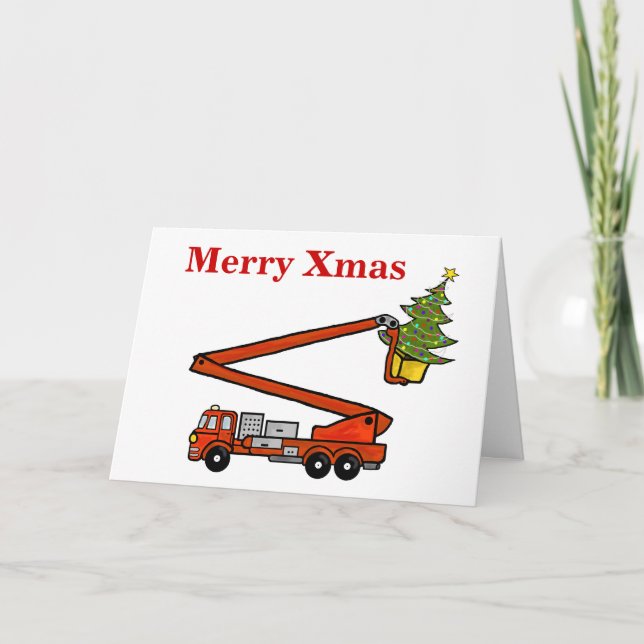 Weihnachts-Weihnachtskarte für Firerucks anpassen! Feiertagskarte (Vorderseite)