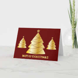 Weihnachts-Weihnachtskarte Gold und Rot Feiertagskarte