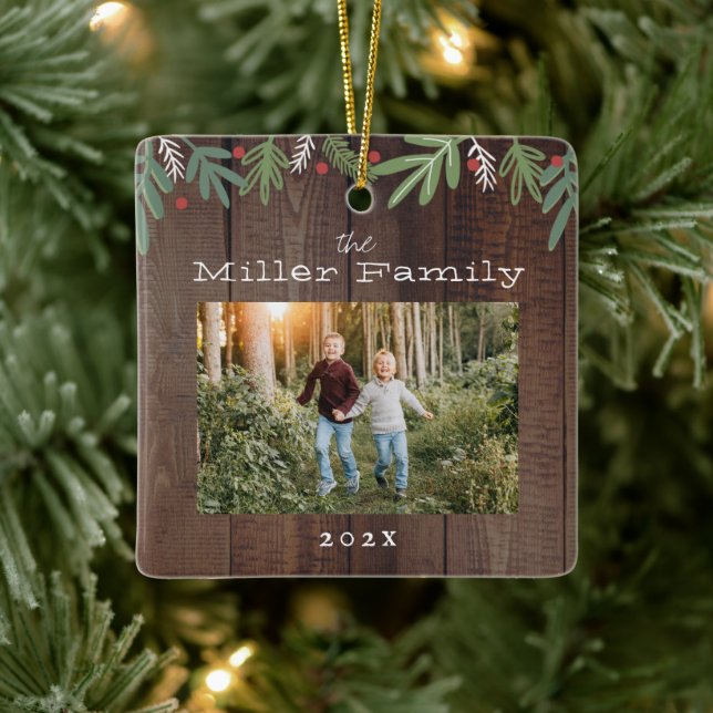 Weihnachts-Weihnachtskarte Keramikornament (Baum)