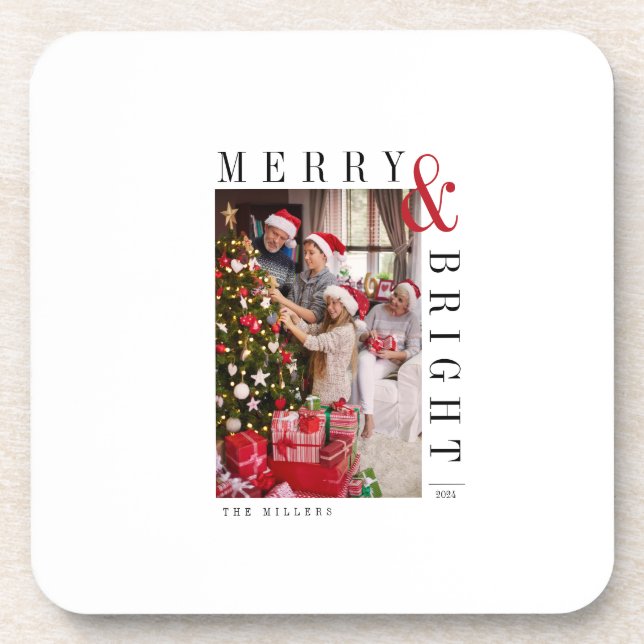 Weihnachts-Weihnachtskarte Moderne Drehbuchaufenth Getränkeuntersetzer (Vorderseite)