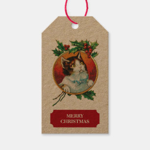 Weihnachts Weihnachtskatze Weihnachtsgeschenke Tag Geschenkanhänger