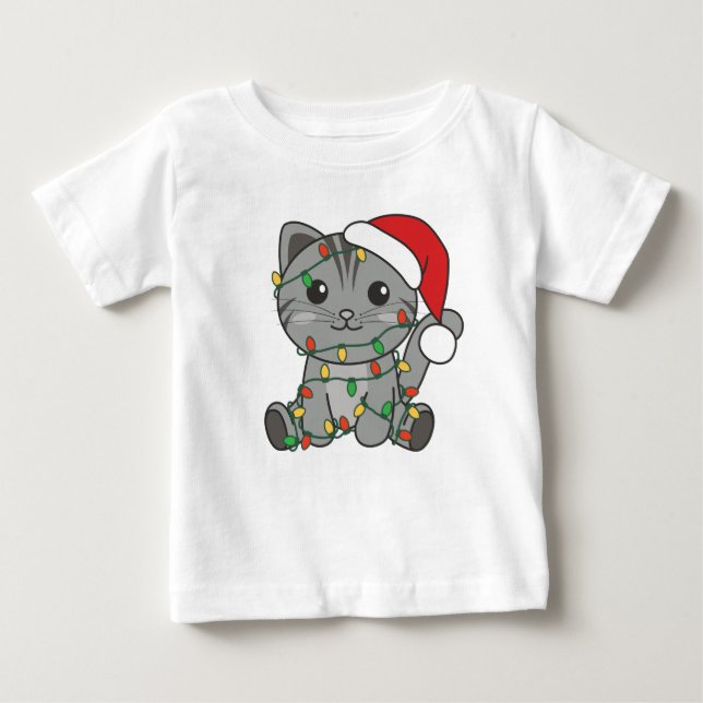 Weihnachts-Weihnachtskatzen Baby T-shirt (Vorderseite)