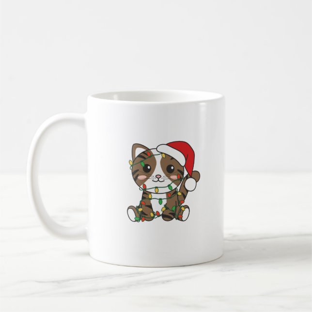 Weihnachts-Weihnachtskatzen Kaffeetasse (Links)