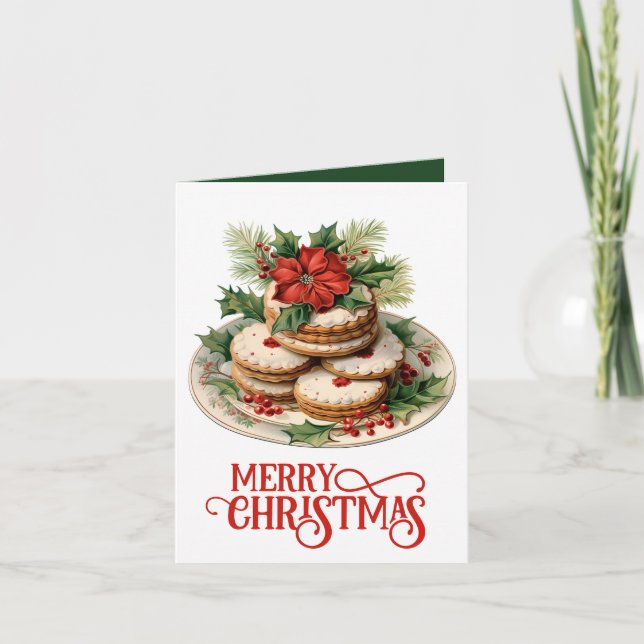 Weihnachts-Weihnachtskeks Text hinzufügen Feiertagskarte (Vorderseite)