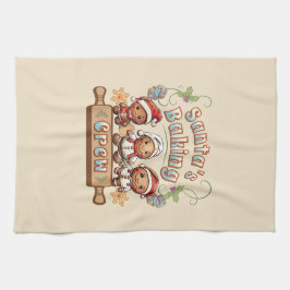 Weihnachts-Weihnachtskekse in der Crew Geschirrtuch