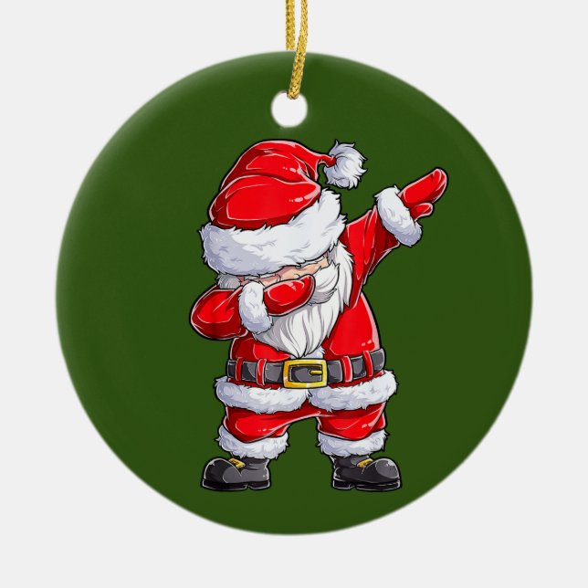 Weihnachts-Weihnachtskids-Mädchen-Labor Keramik Ornament (Vorne)