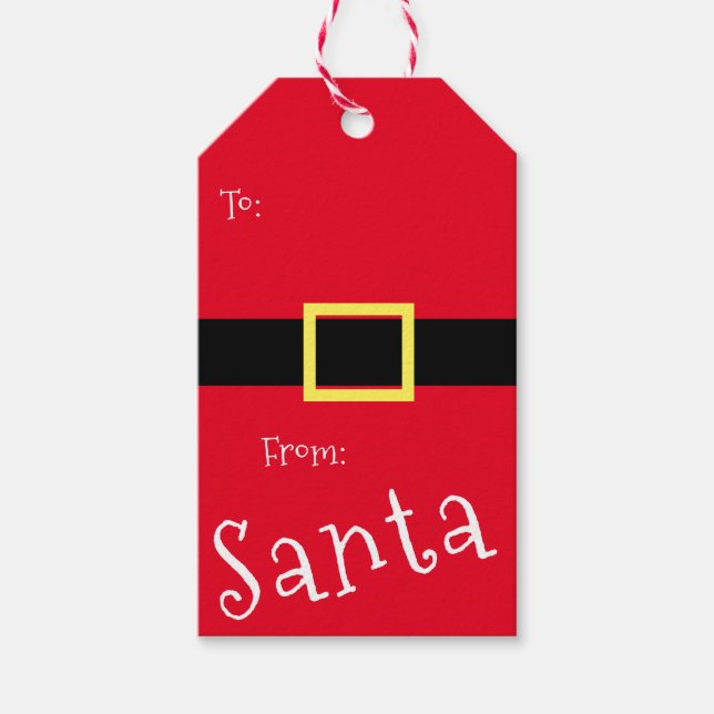 Weihnachts Weihnachtskittel rote Gift Tags Geschenkanhänger (Vorderseite)