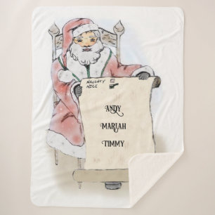 Weihnachts-Weihnachtsklaus Naughty Nice List Blank Sherpadecke