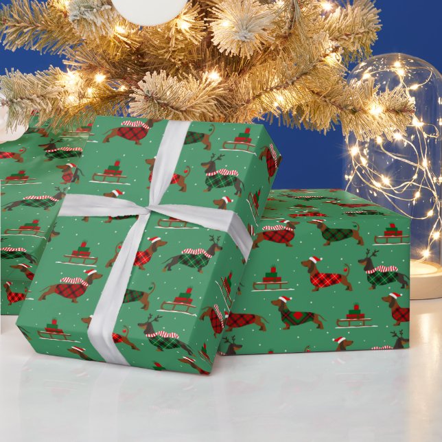 Weihnachts Weihnachtskraut Dackel Weihnachten Weih Geschenkpapier (Feiertage)