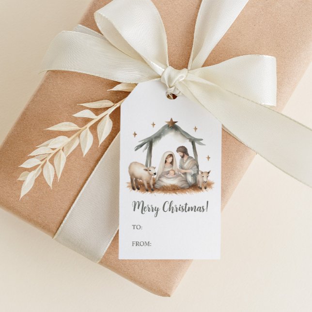 Weihnachts-Weihnachtskrippe Geschenkanhänger (Sweet Christmas Nativity Scene Gift Tags)