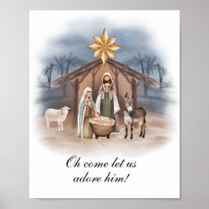 Weihnachts-Weihnachtskrippen-Kunstposter, Jesus Poster
