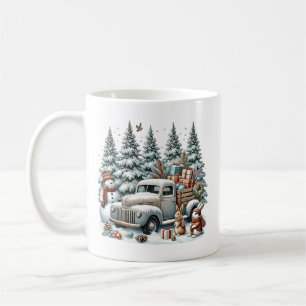 Weihnachts-Weihnachtsland-LKW hinzufügen Kaffeetasse