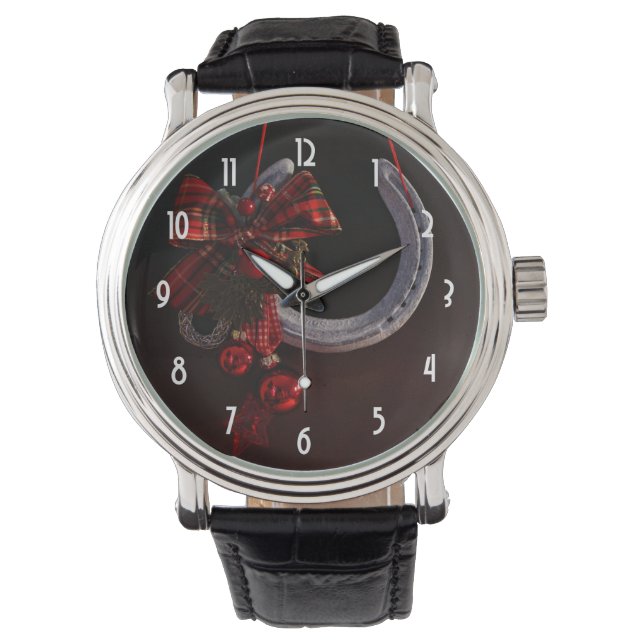 Weihnachts-Weihnachtslieder für Pferde - Foto Armbanduhr (Vorderseite)