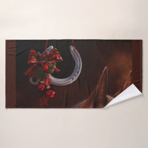 Weihnachts-Weihnachtslieder für Pferde - Foto Badhandtuch Set