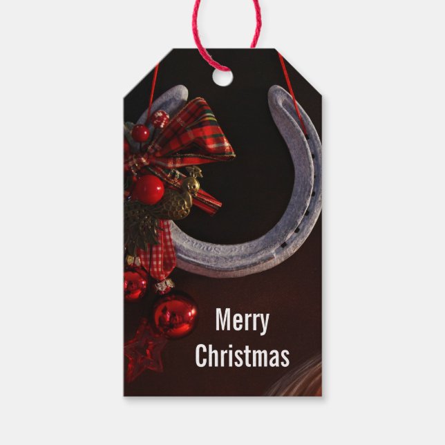 Weihnachts-Weihnachtslieder für Pferde - Foto Geschenkanhänger (Vorderseite)