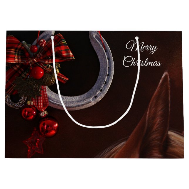 Weihnachts-Weihnachtslieder für Pferde - Foto Große Geschenktüte (Vorderseite)