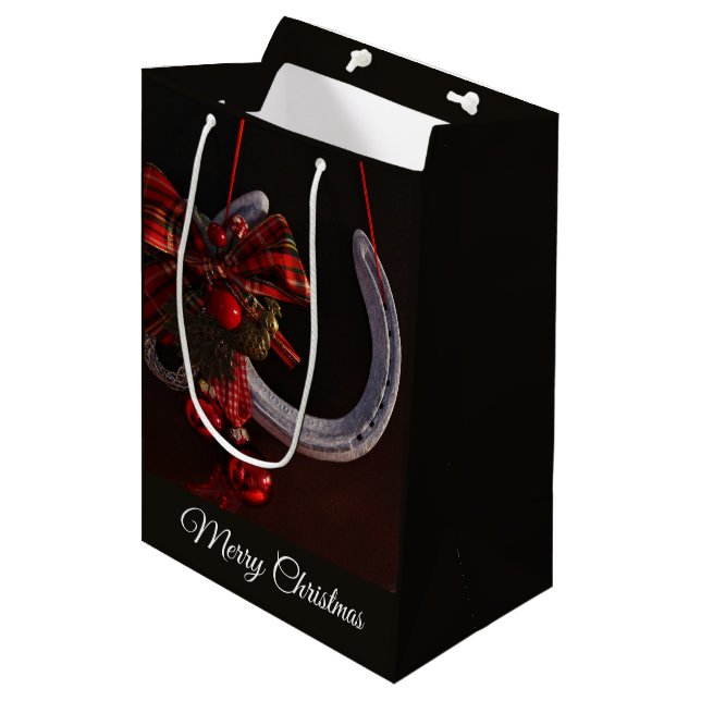 Weihnachts-Weihnachtslieder für Pferde - Foto Mittlere Geschenktüte (Vorderseite Schrägansicht)