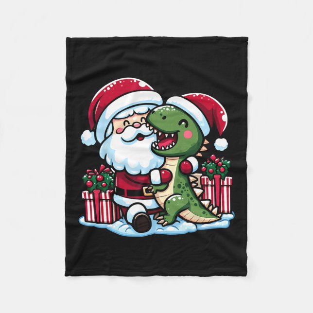 Weihnachts Weihnachtslieder Rex Dinosaurier in San Fleecedecke (Vorderseite)