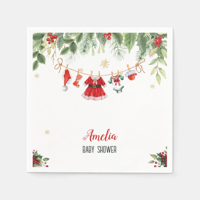 Weihnachts-Weihnachtsmädchen-Kleidung Kinderdusche Serviette (Vorderseite)
