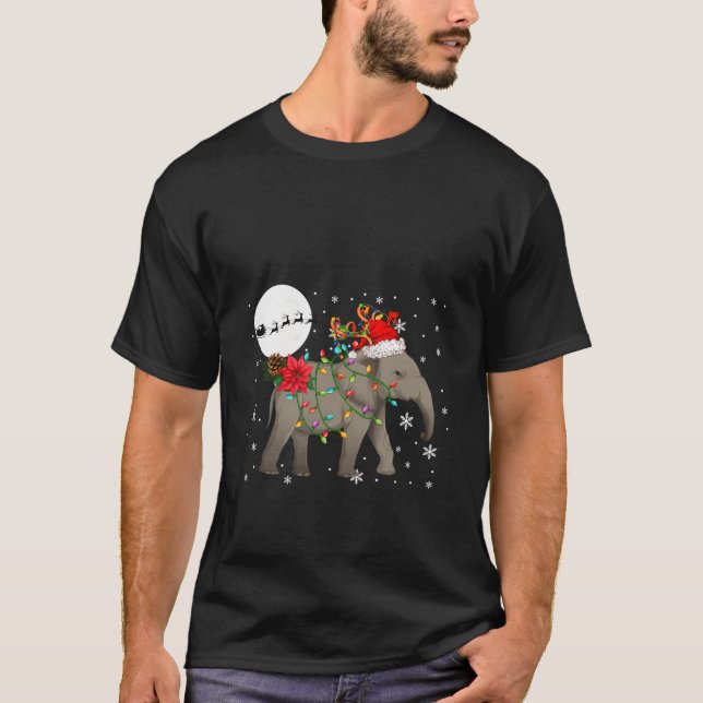 Weihnachts-Weihnachtsmann-Elefant passt Kinder auf T-Shirt (Vorderseite)