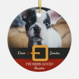 Weihnachts-Weihnachtsmann-Foto und Name Custom Keramikornament