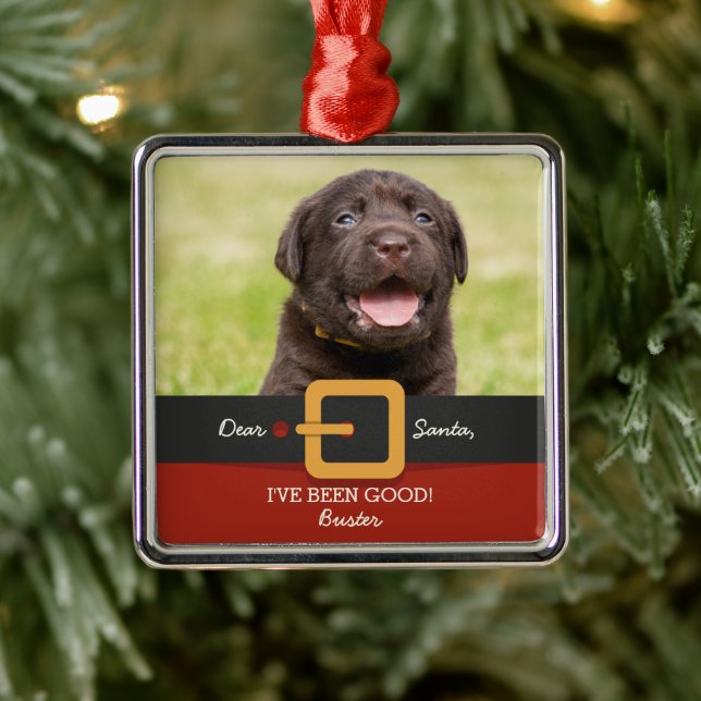 Weihnachts-Weihnachtsmann-Foto und Name Custom Ornament Aus Metall (Baum)