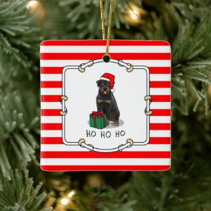 Weihnachts Weihnachtsmann Hat Rottweiler Dog Funny Keramikornament