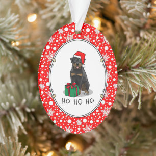Weihnachts Weihnachtsmann Hat Rottweiler Dog Funny Ornament