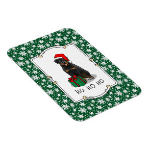 Weihnachts Weihnachtsmann Hat Rottweiler Hund Nied Magnet