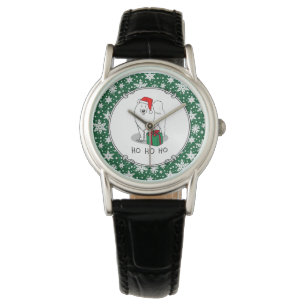 Weihnachts Weihnachtsmann Hat Samoyed Hund Niedlic Armbanduhr