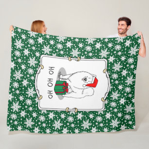 Weihnachts Weihnachtsmann Hat Samoyed Hund Niedlic Fleecedecke