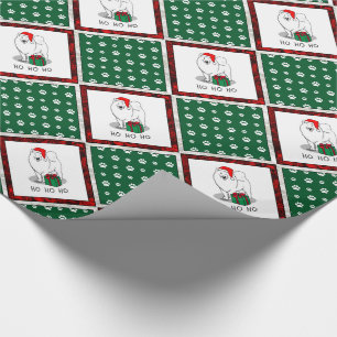 Weihnachts Weihnachtsmann Hat Samoyed Hund Niedlic Geschenkpapier