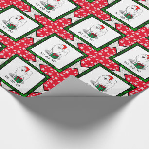 Weihnachts Weihnachtsmann Hat Samoyed Hund Niedlic Geschenkpapier